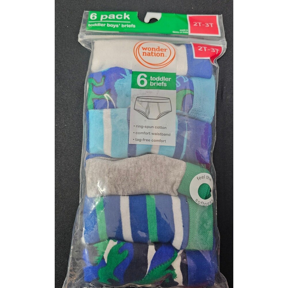 6-pack 2T-3T Toddler Boy Briefs by Wonder Nation